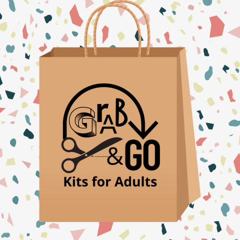 Brown paper bag with logo for Grab & Go Kits for Adults