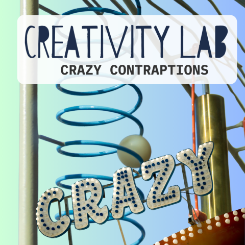 Creativity Lab Contraptions with lots of springs and a bedazzled word crazy