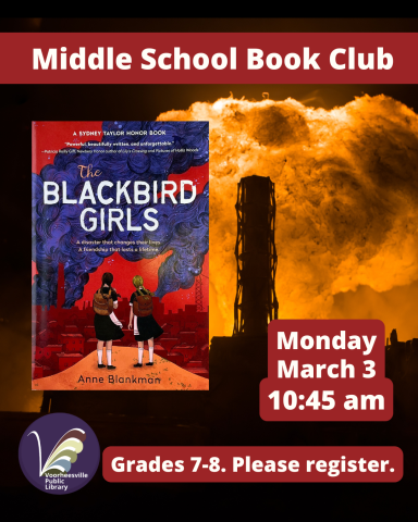 Middle School Book Club with dark photo of Chernobyl Atomic Cloud