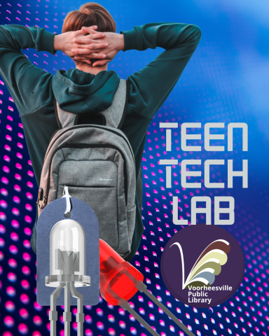 Backpack with led on a tag with tile,  Teen Tech Lab