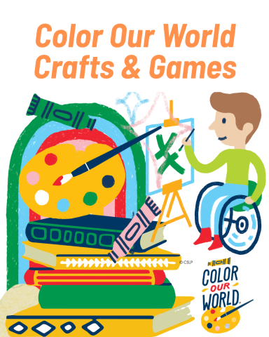 Lots of arts & crafts with a child painting on a colorful canvas