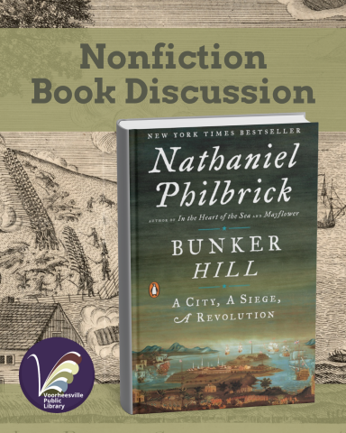 Battle of Bunker Hill book cover and old line drawing of the battle location