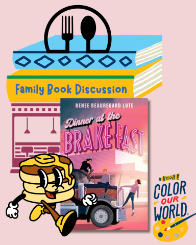 Diner inspired images including a retro pancake guy.
