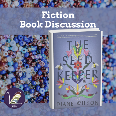 seed beads in the background with a book cover with beautifully sewn seed designs
