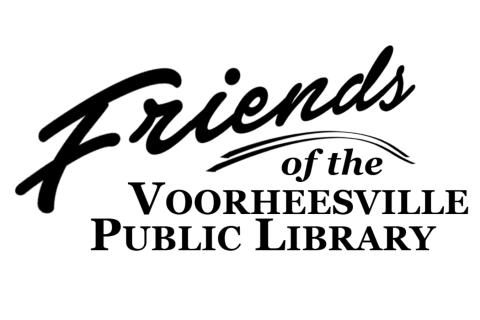 Friends of the Voorheesville Public Library words arrange to form logo