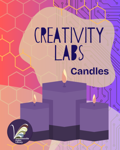 creativity lab with 3 purple candles