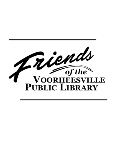 Friends of the Voorheesville Public Library words arrange to form logo