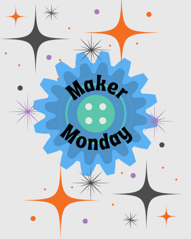 Maker Monday gears with a starry background