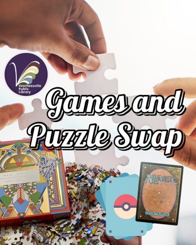 Games and Puzzle Swap with puzzle pieces and game cards