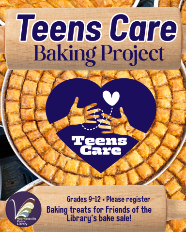 Teens care with a round plate of baklava in the background