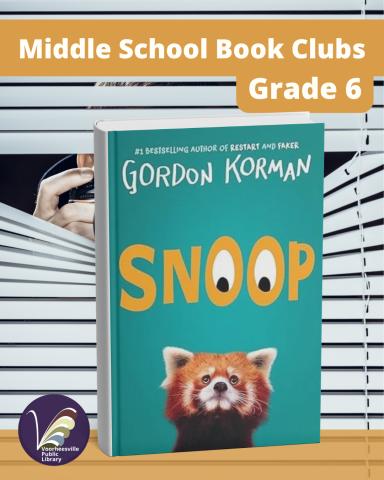 Book cover of Snoop highlights a cute red fox. Venetian blinds with someone spying is in the background.