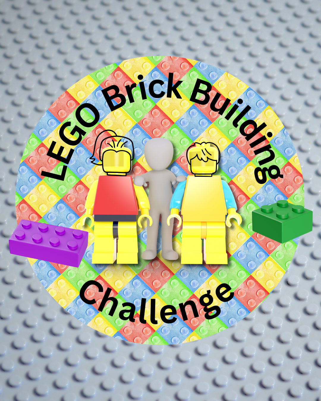 Lego brick challenge with lego figures