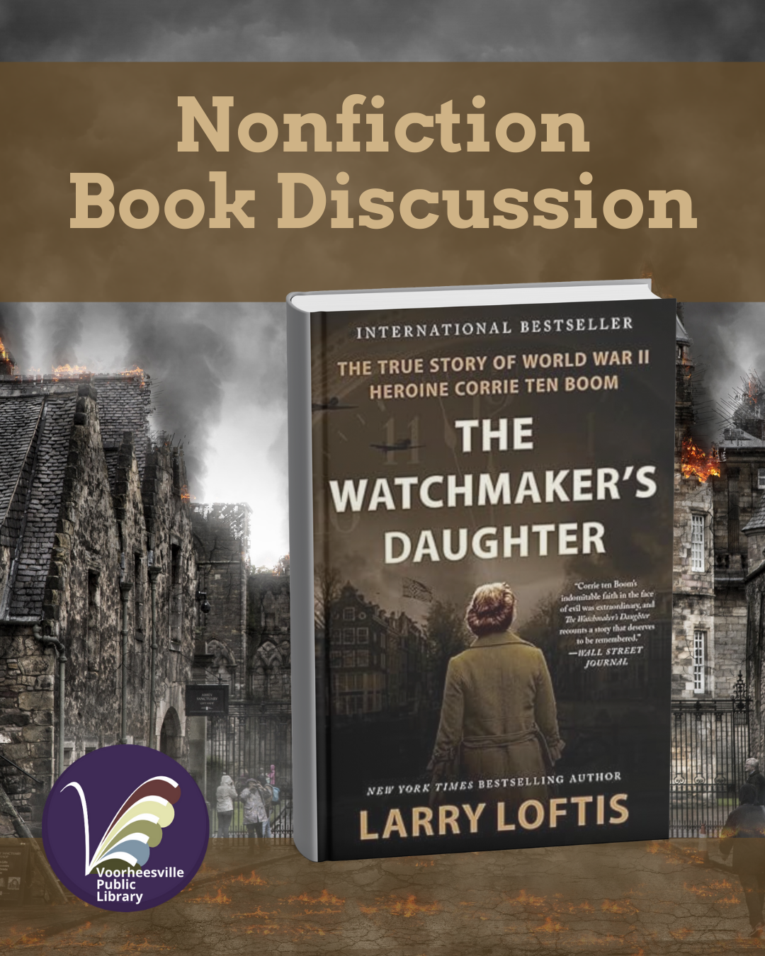 Nonfiction Book Discussion with cover of Watchmaker's Daughter