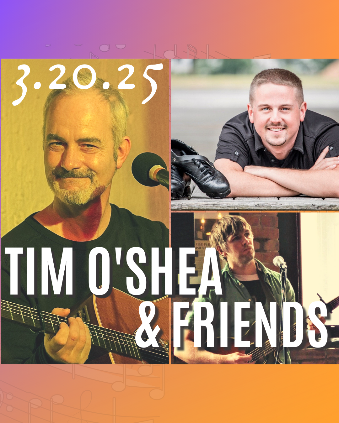 Portrait photos of Tim OShea and his friends