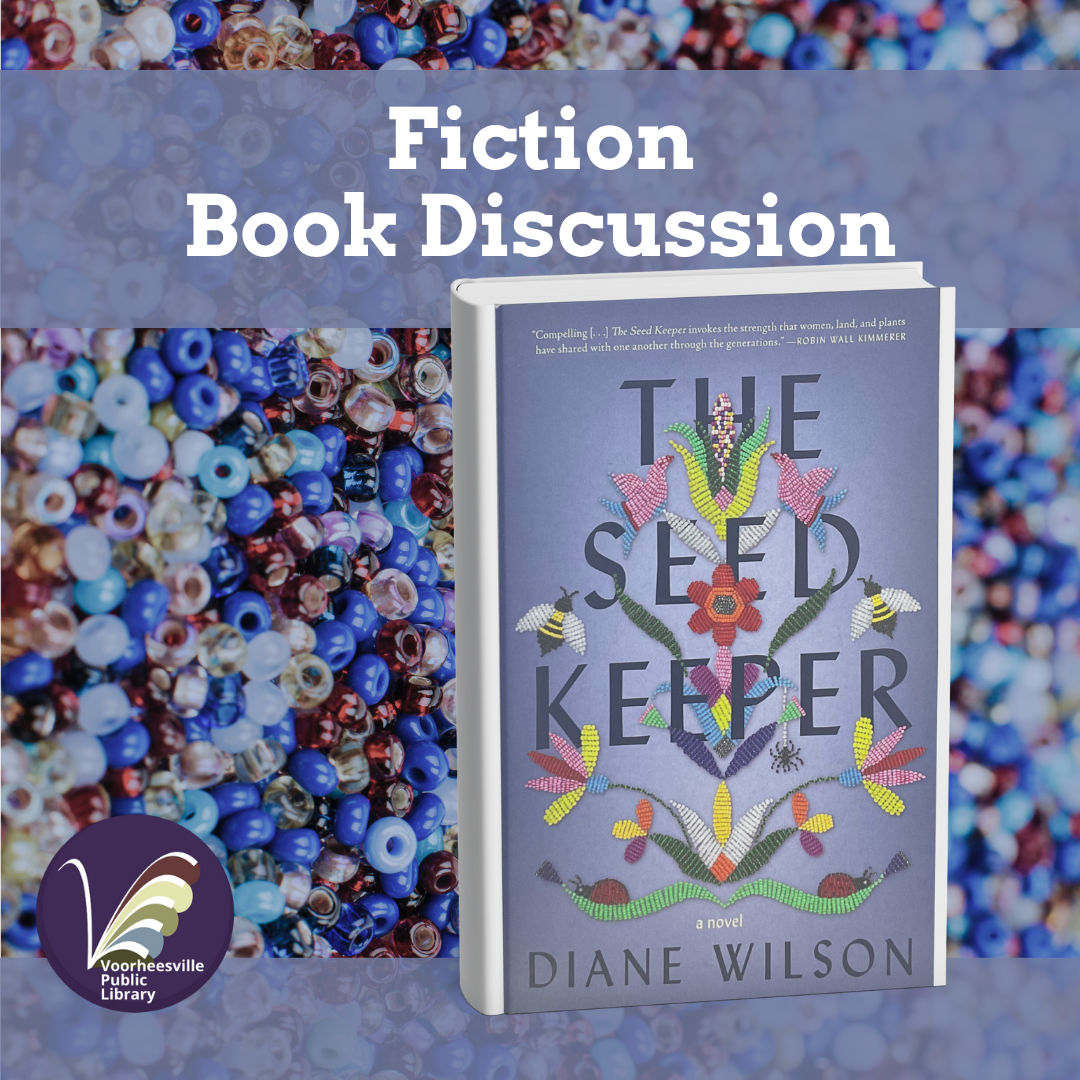 seed beads in the background with a book cover with beautifully sewn seed designs