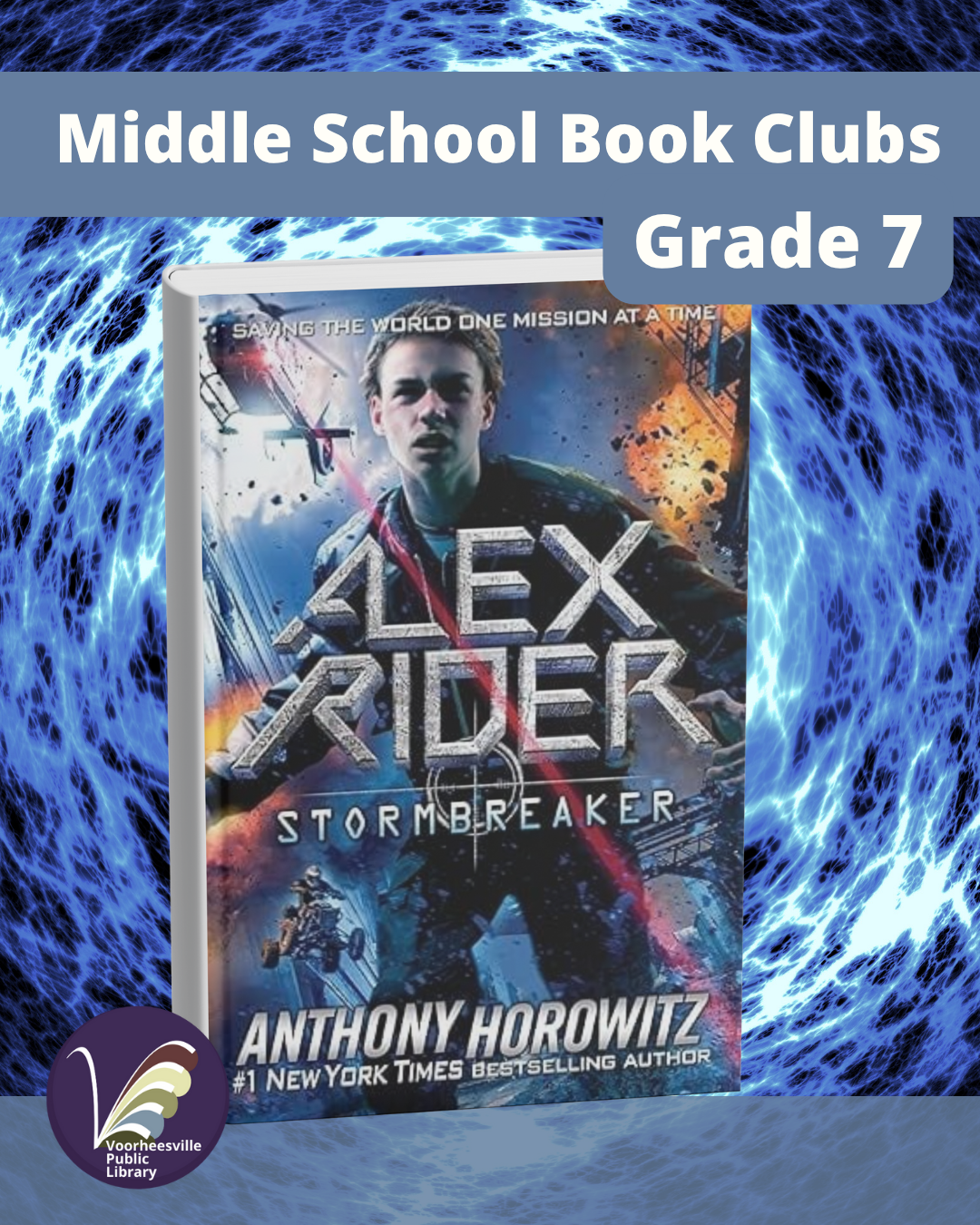Book cover for Stormbreaker with a blue vortex in the background